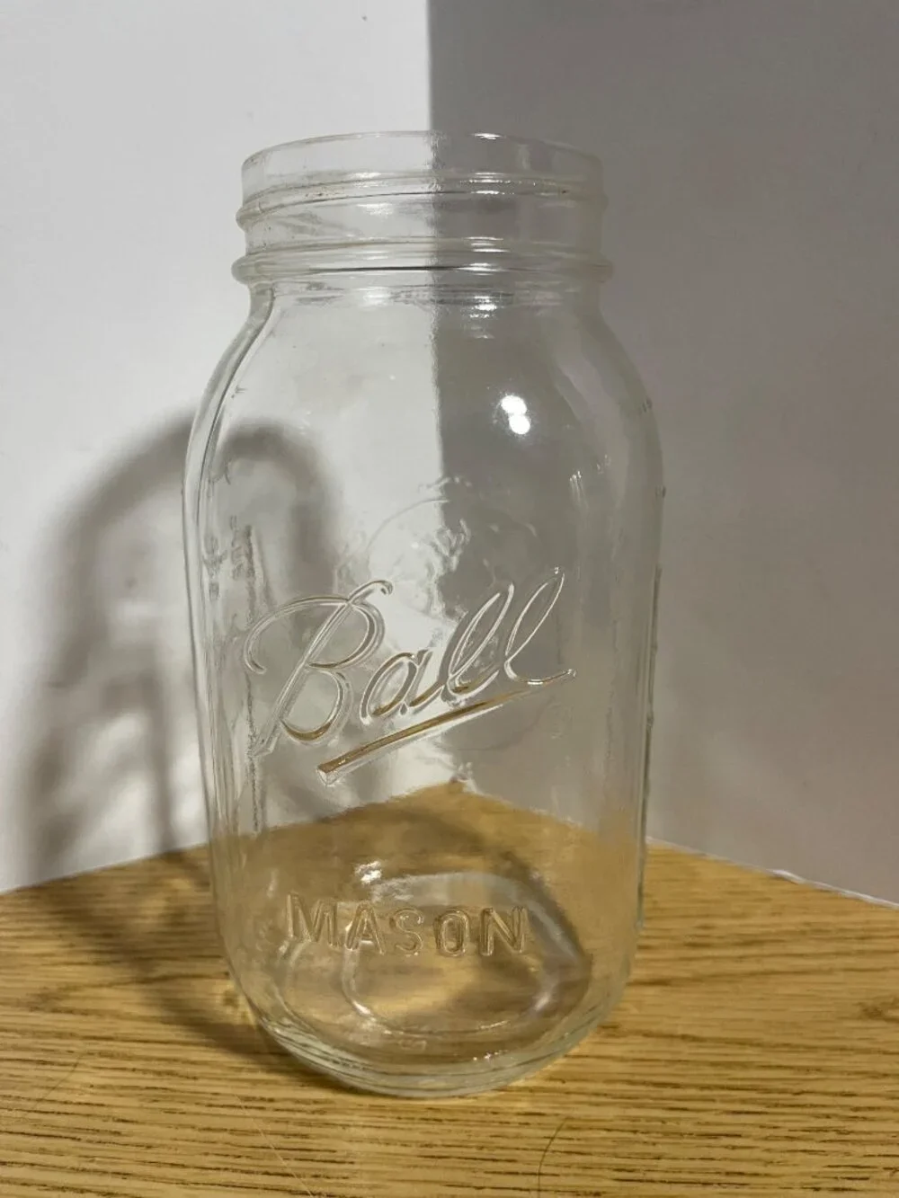 Ball Mason 24 oz Embossed Fruit Design Glass Jar Clear Regular Mouth